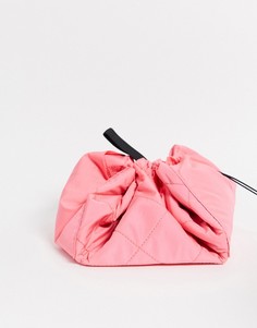 Неоново-розовая косметичка с затягивающимся шнурком The Flat Lay Co.-Розовый