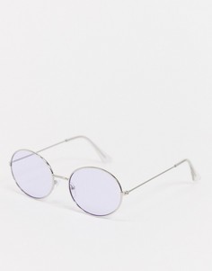 Серебристые солнцезащитные очки в круглой оправе Jeepers Peepers-Серебряный