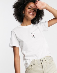 Белая футболка с надписью "love note" Topshop-Белый