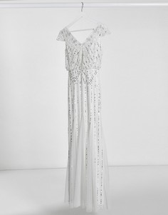 Декорированное платье макси цвета слоновой кости Frock & Frill-Белый