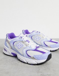 Бело-синие сетчатые кроссовки New Balance 530-Белый