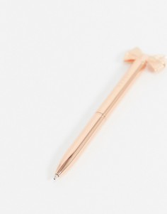 Золотисто-розовая ручка с декоративным бантом Ted Baker-Золотой