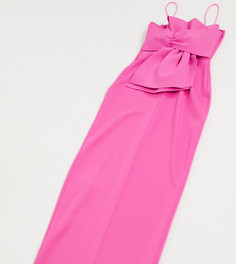 Розовое платье макси с бантом и разрезом до бедра Laced In Love-Розовый цвет