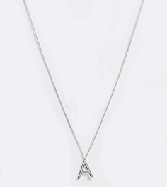 Серебряная цепочка с подвеской в виде буквы "A" DesignB-Серебряный