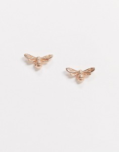 Серьги-гвоздики в виде пчелы с покрытием розовым золотом Olivia Burton-Золотистый