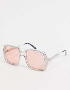 Серые большие солнцезащитные очки в стиле 70-х с розовыми стеклами Spitfire Rising With The Sun-Серый