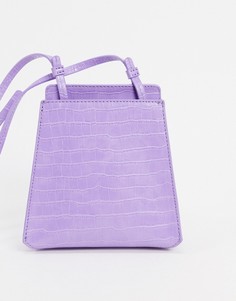 Фиолетовая сумка через плечо с эффектом крокодиловой кожи Who What Wear-Фиолетовый