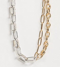 Ожерелье-цепочка серебристого и золотистого цвета Reclaimed Vintage-Мульти