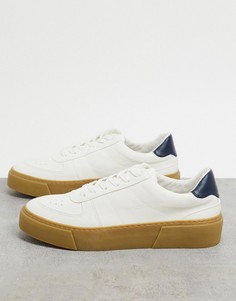 Белые кроссовки на массивной подошве с контрастным задником ASOS DESIGN-Белый