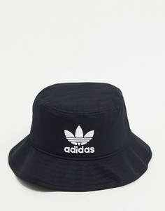 Черная панама с логотипом-трилистником adidas Originals-Черный