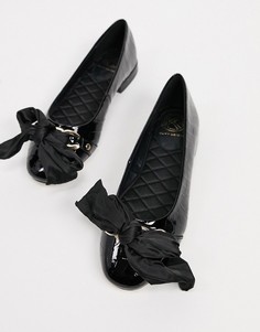 Черные лакированные балетки с бантиками KG by Kurt Geiger-Черный цвет