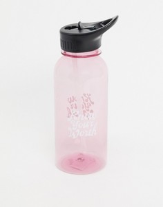 Бутылка для воды емкостью 1 литр с надписью Typo-Розовый