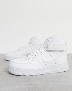 Белые высокие кроссовки Nike Air Force 1-Белый