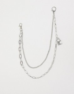 Эксклюзивная цепочка для джинсов с замком и овальными звеньями DesignB-Серебряный