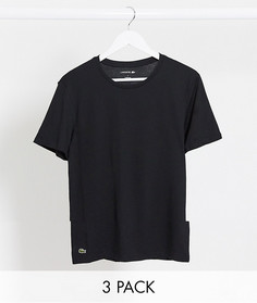 Набор из 3 черных футболок для дома-Черный Lacoste