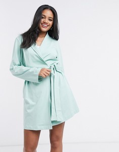Трикотажный халат мятного цвета ASOS DESIGN-Зеленый цвет