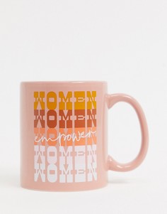 Кружка с надписью "Empower women" Typo-Розовый