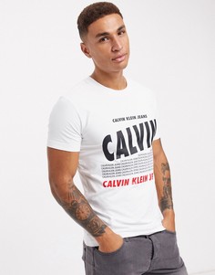 Обтягивающая футболка с монограммой Calvin Klein Jeans-Белый