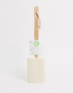 Плоская мочалка из люфы с деревянной ручкой So Eco-Бесцветный