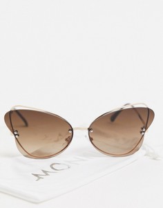 Солнцезащитные очки "кошачий глаз" с коричневыми стеклами Monki-Коричневый цвет