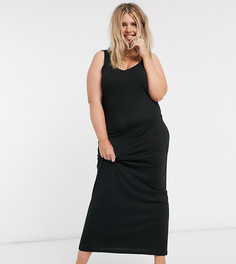 Черное трикотажное платье макси Vero Moda Curve-Черный