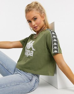 Короткая футболка цвета хаки Kappa-Зеленый
