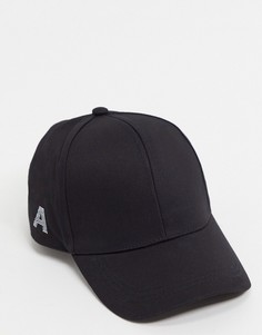 Черная кепка с инициалом "А" ASOS DESIGN-Черный