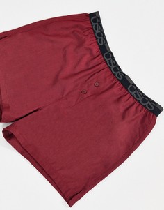 Атласные тканые боксеры рыжего цвета ASOS DESIGN-Красный