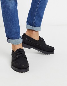 Черные кожаные мокасины на массивной подошве River Island-Коричневый цвет