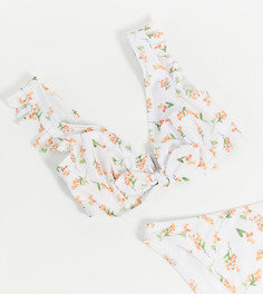 Бикини-топ с цветочным принтом и завязками Peek & Beau Fuller Bust Exclusive-Многоцветный