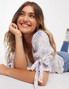 Блузка с V-образным вырезом Abercrombie & Fitch-Мульти