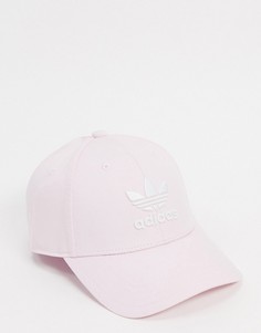 Розовая кепка с логотипом-трилистником adidas Originals-Розовый