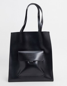 Большая черная сумка-тоут с карманом Claudia Canova-Черный