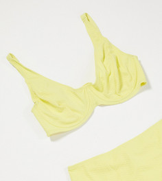 Эксклюзивный бикини-топ на косточках лимонного цвета Peek & Beau Curve-Желтый