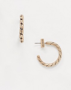 Золотистые серьги-кольца с дизайном в виде цепочек AllSaints-Золотой