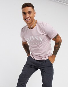 Светло-розовая футболка с логотипом BOSS Athleisure Tee 5-Розовый