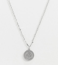 Серебристое ожерелье-цепочка с драконом на монете Reclaimed Vintage inspired-Серебряный