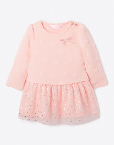 Розовое платье со звёздами для малышки Gloria Jeans