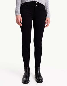 Чёрные облегающие джинсы Legging с поясом на пуговицах Gloria Jeans