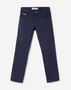 Тёмно-синие зауженные брюки для мальчика Gloria Jeans