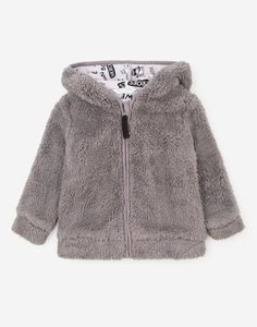 Меховая куртка с капюшоном для малыша Gloria Jeans