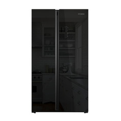 Холодильник Hyundai CS6503FV двухкамерный черное стекло