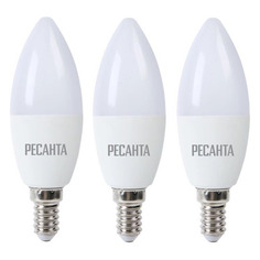 Лампочки Упаковка ламп LED РЕСАНТА E14, свеча, 7Вт, 4000К, белый нейтральный, LL-R-C37-7W-230-4K-E14, 3 шт. [900/76/1/31]