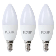 Лампочки Упаковка ламп LED РЕСАНТА E14, свеча, 5Вт, 4000К, белый нейтральный, LL-R-C37-5W-230-4K-E14, 3 шт. [900/76/1/26]