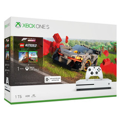 Игровая консоль MICROSOFT Xbox One S с 1 ТБ памяти, играми: Forza Horizon 4 + DLC Lego Speed Champions, белый