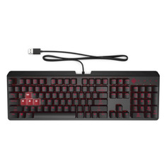 Клавиатура HP OMEN Encoder, USB, c подставкой для запястий, черный + красный [6yw76aa]