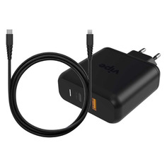 Сетевое зарядное устройство Vipe 45W, USB + USB type-C, 8-pin Lightning (Apple), 3A, черный Noname