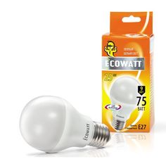 Лампа Ecowatt A60 230В 9(75)W 2700K E27