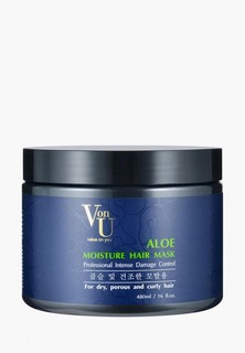 Маска для волос Von U восстанавливающая и увлажняющая корейская / Алое Вера / Aloe Moisture Hair Mask 480 мл