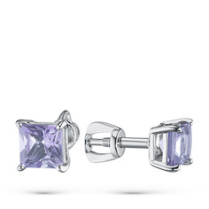 Серьги из серебра с аметистом э0607сг04200454 ЭПЛ Якутские Бриллианты